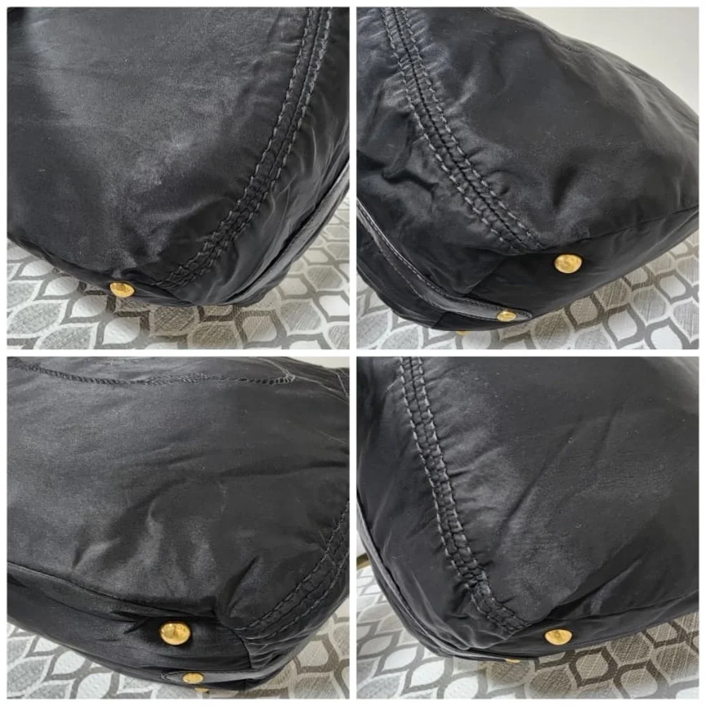 Authentic Prada Tessuto Canapa Nylon Hobo Bag Black